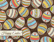 brown grunge background with easter eggs