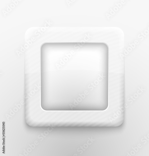 Vector: Square white button Square white button