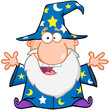 Happy Wizard With Open Arms