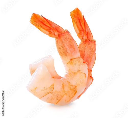 Photo: Shrimps. Prawns isolated on a White Background. Seafood Shrimps. Prawns isolated on a White Background. Seafood