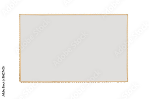 Photo: Old blank photograph isolated on white background Old blank photograph isolated on white background