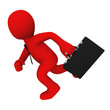 Red businessman runs