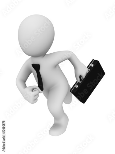 Illustration: Running 3d businessman Running 3d businessman