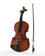 Violin and Fiddle Stick Isolated on White Background