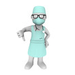 Illustration: 3d doctor gives thumbs down 3d doctor gives thumbs down