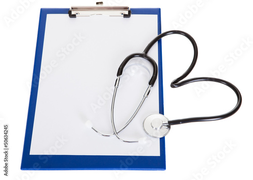 Photo: Stethoscope and clipboard Stethoscope and clipboard
