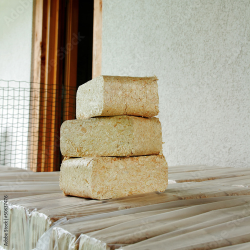 Photo: Wood briquettes. Wood briquettes.