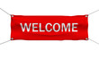 Illustration: Welcome message banner 3d illustration Welcome message banner 3d illustration