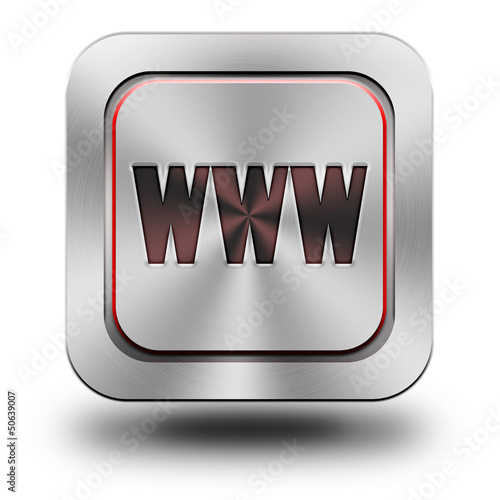 Illustration: WWW aluminum glossy icon WWW aluminum glossy icon