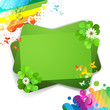 Vector: Green background with clover and abstract colors Green background with clover and abstract colors