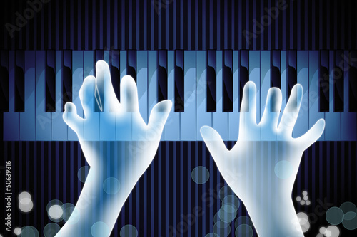 Illustration: hand playing piano hand playing piano