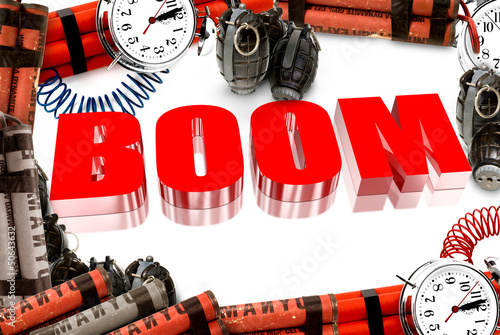 Photo: Three dimensional red boom Three dimensional red boom