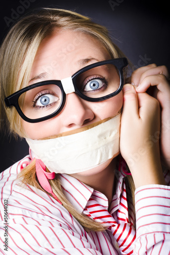 Photo: Silent face of business fear and stress Silent face of business fear and stress