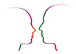 Frau und Mann im Profil