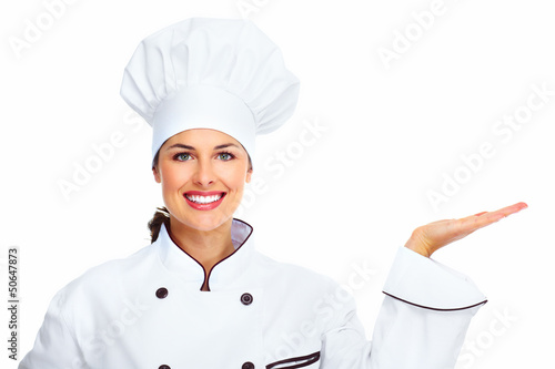 Photo: Chef woman. Chef woman.