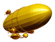 golden, magical Zeppelin airship