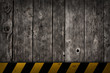 Illustration: wooden background with warning bar wooden background with warning bar