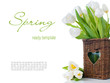 tulips in a wicker basket