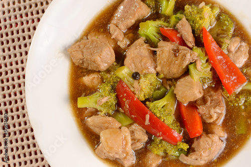 Photo: pork brocoli pork brocoli