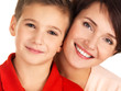 Portrait of a happy young mother with son