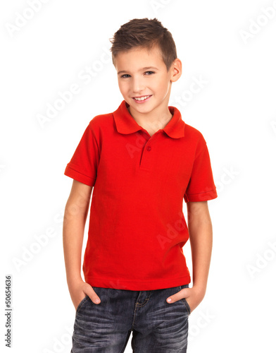 Photo: Young pretty boy posing at studio as a fashion model. Young pretty boy posing at studio as a fashion model.