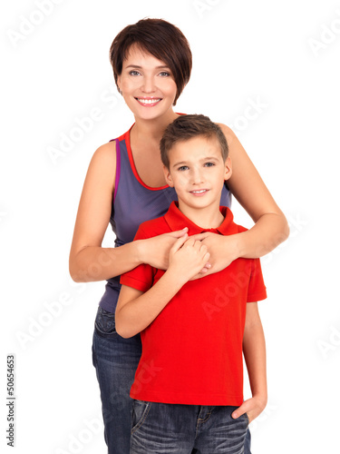Photo: Portrait of a happy young mother with son Portrait of a happy young mother with son