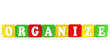 isolated text in wooden building blocks