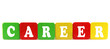 isolated text in wooden building blocks
