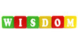isolated text in wooden building blocks