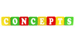 isolated text in wooden building blocks