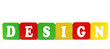 isolated text in wooden building blocks