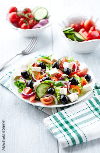 Photo: Mediterranean-style salad with feta and olives Mediterranean-style salad with feta and olives