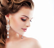 Photo: Aristocratic Lady with Diamond Earrings. Femininity Aristocratic Lady with Diamond Earrings. Femininity