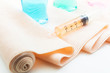 the vaccine in syringe and medicine