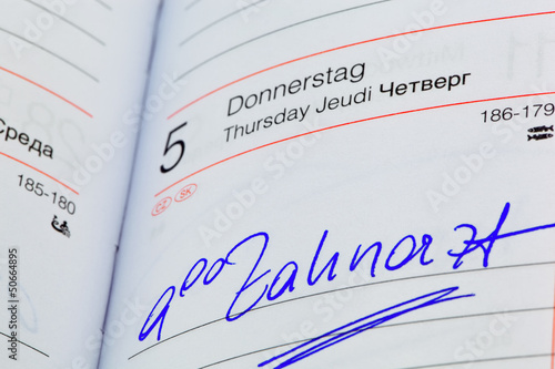 Photo: Eintrag im Kalender: Zahnarzt Eintrag im Kalender: Zahnarzt