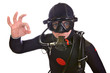 Portrait of Scuba Diver isolated on white