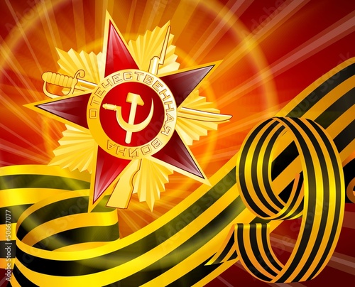 Vector: May 9, and the Order of St. George on the background May 9, and the Order of St. George on the background