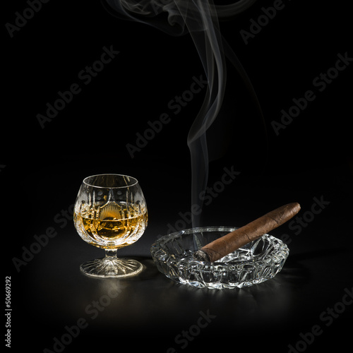 Photo: Cognac and cigar Cognac and cigar