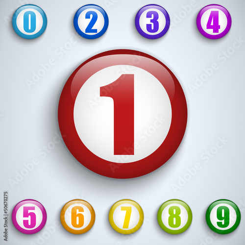 Vector: Set of Colorful Frames with Numbers Set of Colorful Frames with Numbers