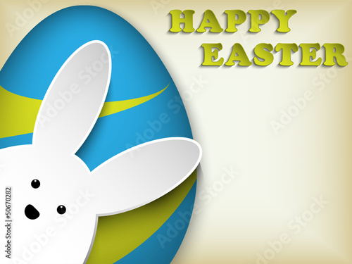 Vector: Happy Easter Rabbit Bunny Easter Egg Retro Happy Easter Rabbit Bunny Easter Egg Retro