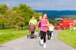 Foto: Family with children and dog having walk Family with children and dog having walk
