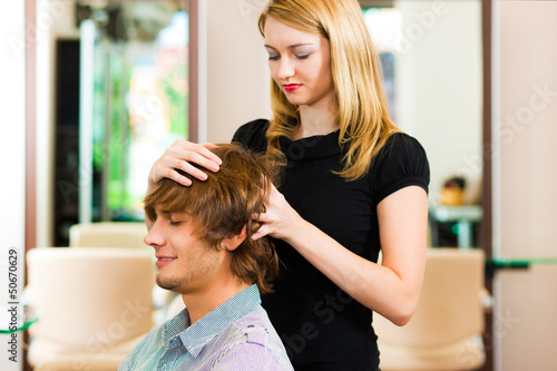 Photo: Man at the hairdresser Man at the hairdresser