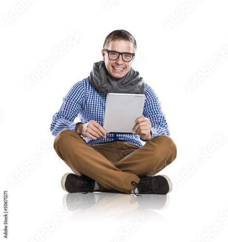 Photo: Young man with tablet Young man with tablet