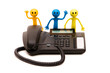 Foto: Phone support concept - smilie and receiver isolated on white Phone support concept - smilie and receiver isolated on white