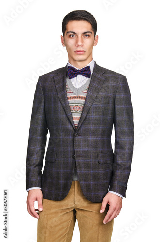 Photo: Male coat isolated on the white Male coat isolated on the white