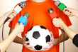 Conference meeting microphones and footballer