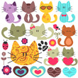 Set of various cute kittens
