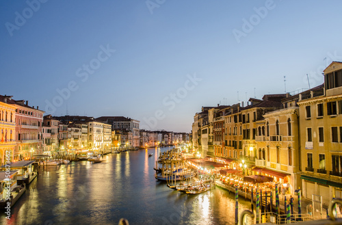 Photo: VENICE, ITALY - JUNE 30: View from Rialto bridge on June 30, 201 VENICE, ITALY - JUNE 30: View from Rialto bridge on June 30, 201