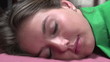 Close up of woman's face as she get's massage