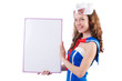 Young woman sailor in marine concept
